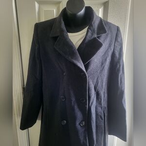 Jones New York women's coat black wool cashmere size 10